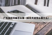 广东麻将天糊怎么算（麻将天胡预示着什么）