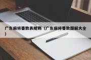 广东麻将番数表规则（广东麻将番数图解大全）