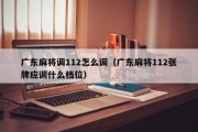 广东麻将调112怎么调（广东麻将112张牌应调什么档位）