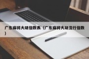 广东麻将大胡倍数表（广东麻将大胡流行倍数）